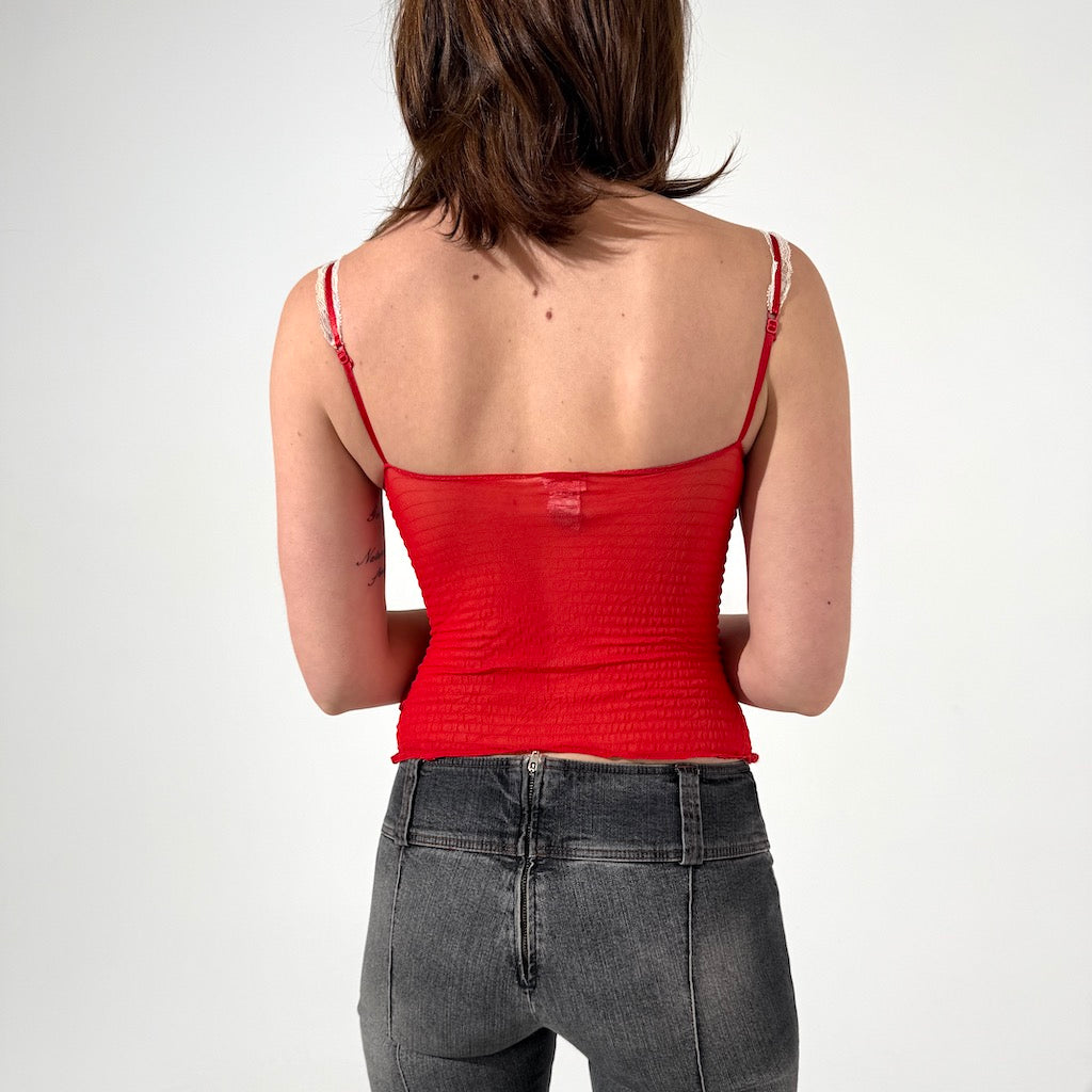 Red Intimissimi Lace Trim Bustier