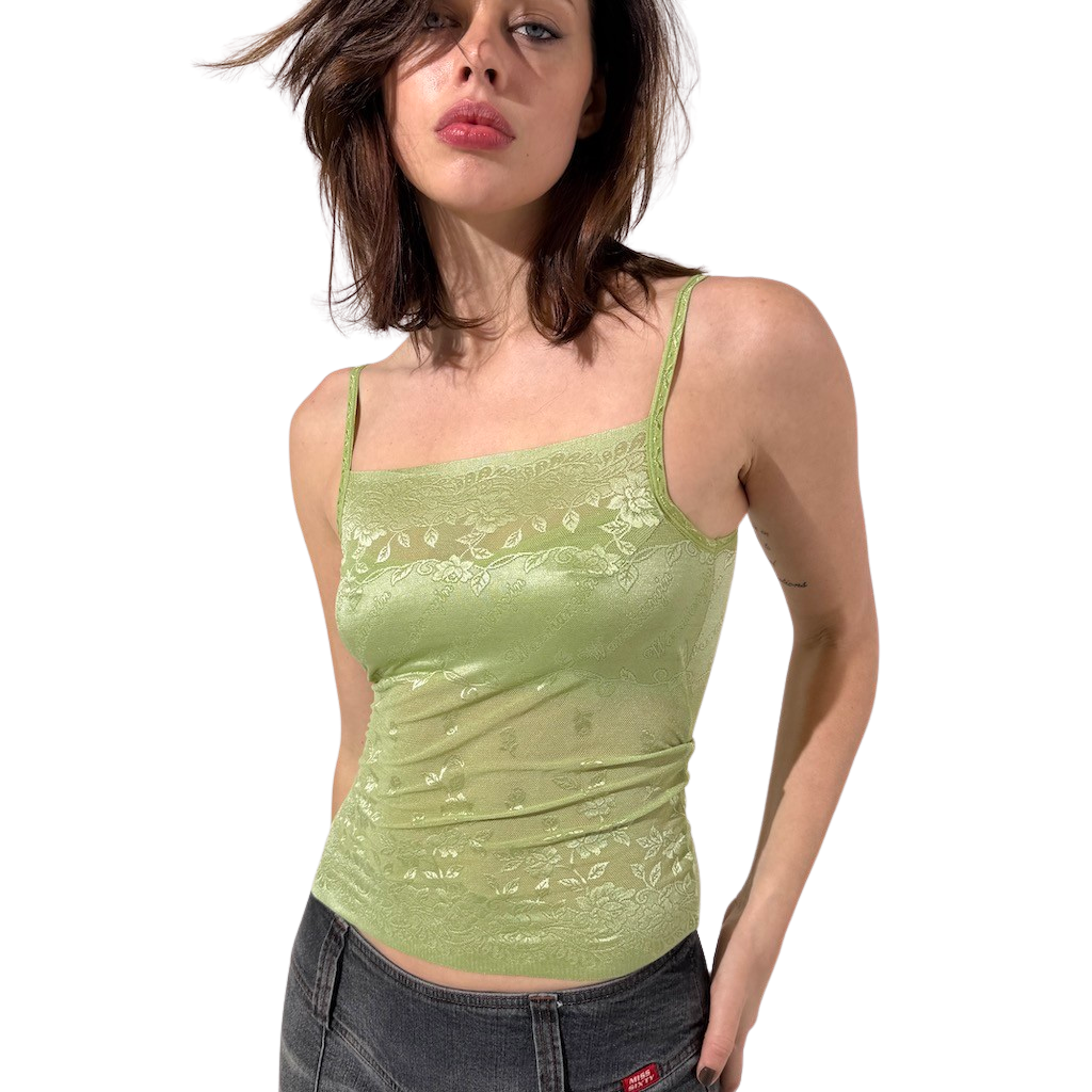 Garden Flower Stretch Lace Cami