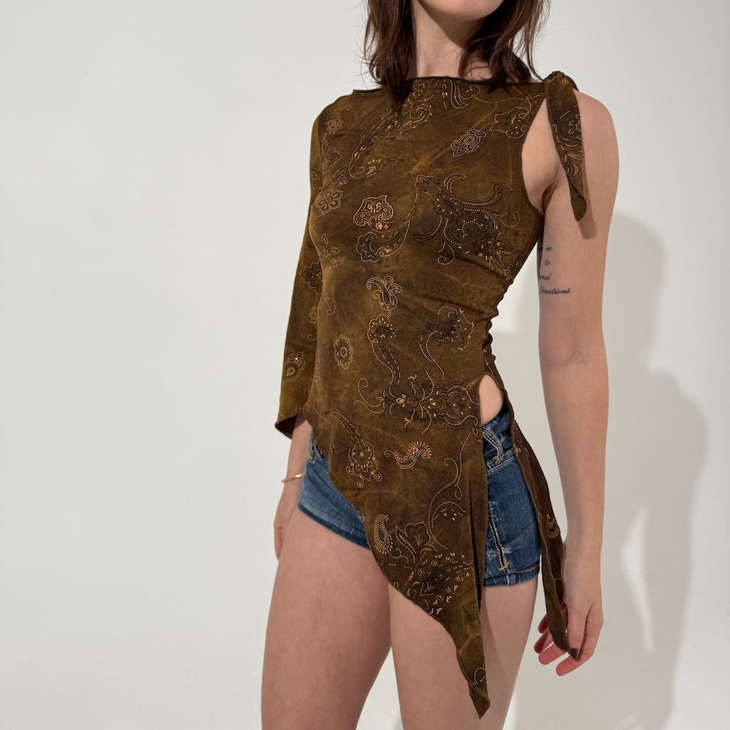 Choc One Sleeve Asymmetric Top