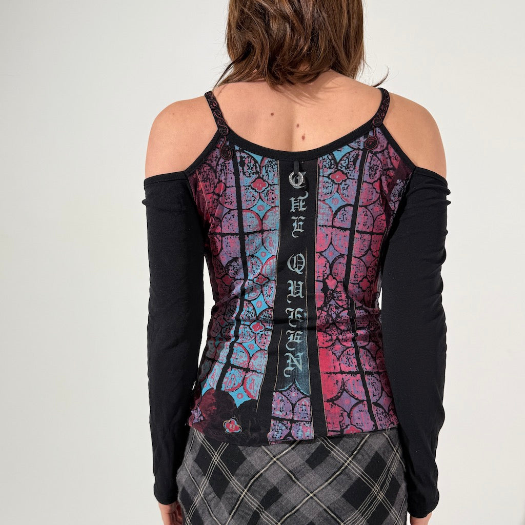 Save The Queen Cold Shoulder Top