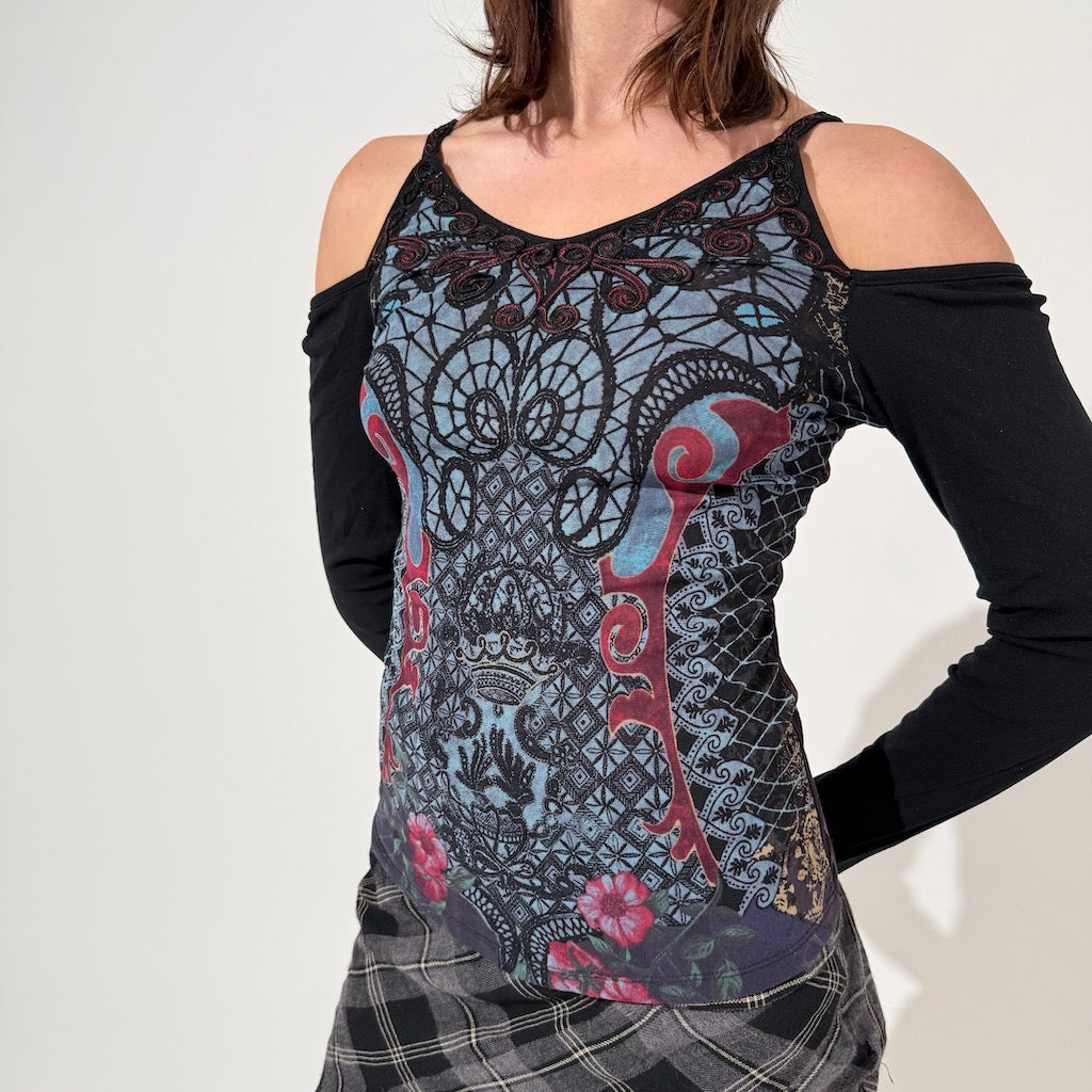 Save The Queen Cold Shoulder Top