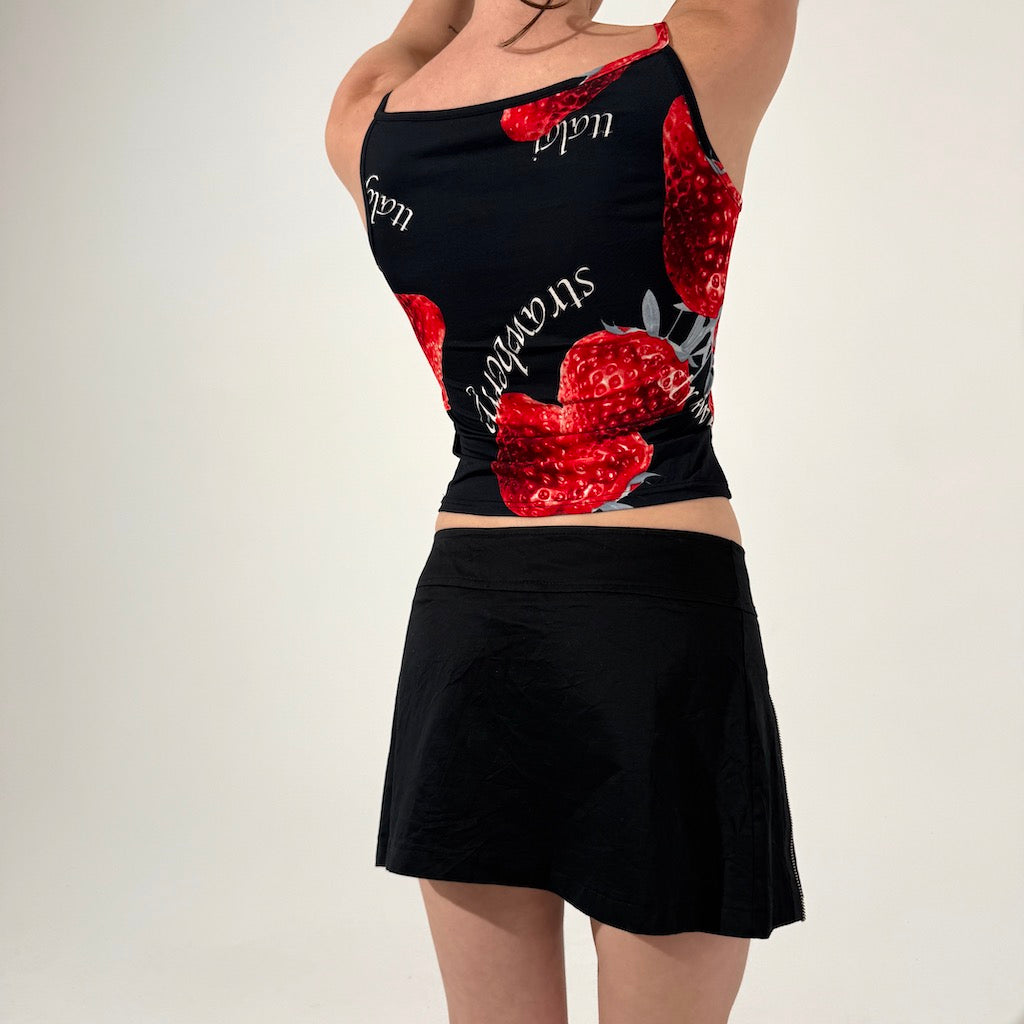 Pleated Zipper Mini Skirt