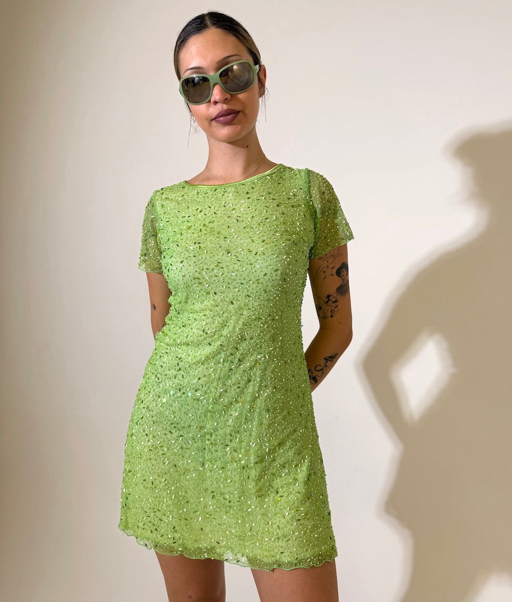 Sequin Beaded Mini Dress
