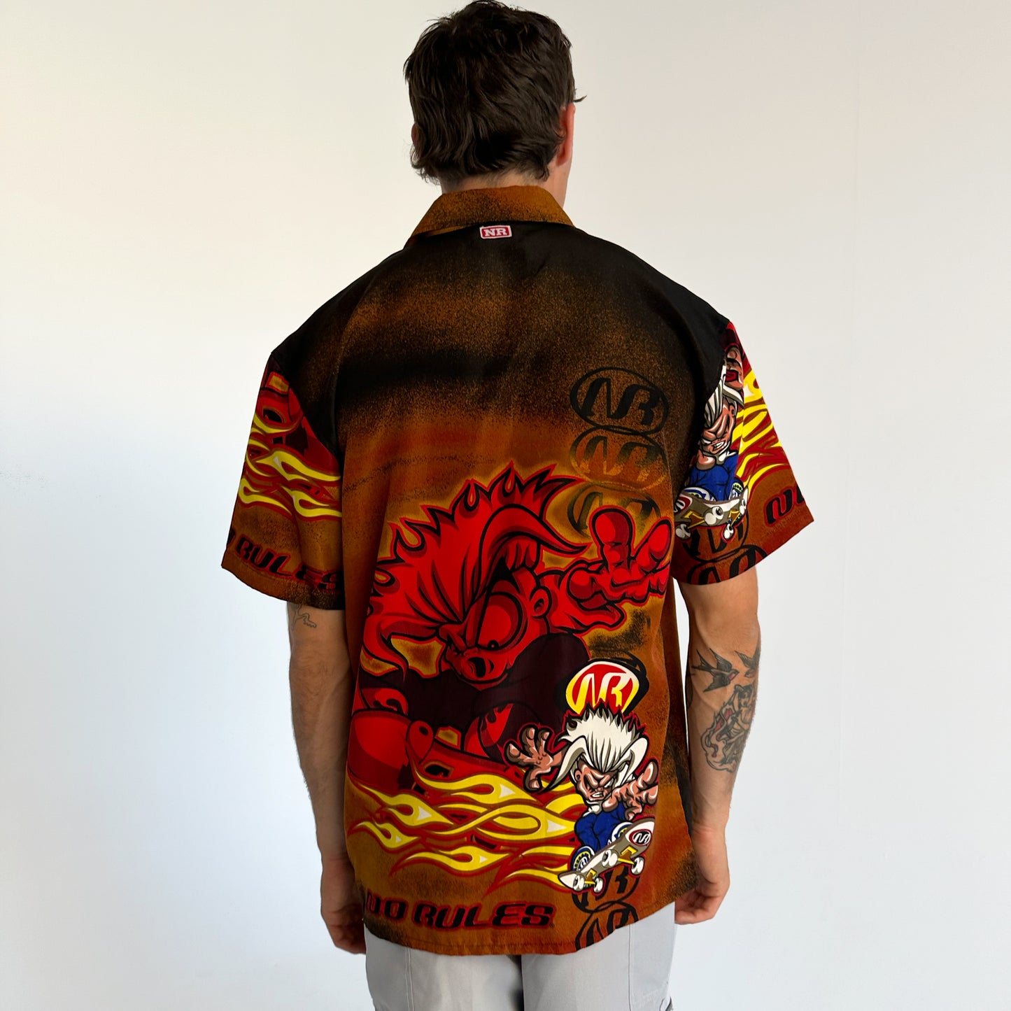 Red Graphic No Rules Button-Up Shirt