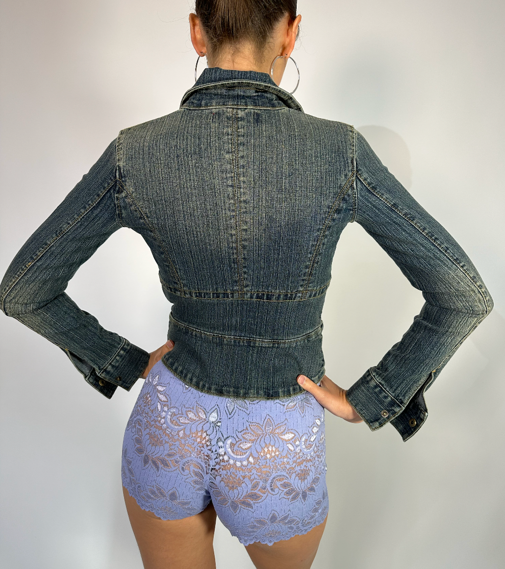Double Zip Denim Jacket