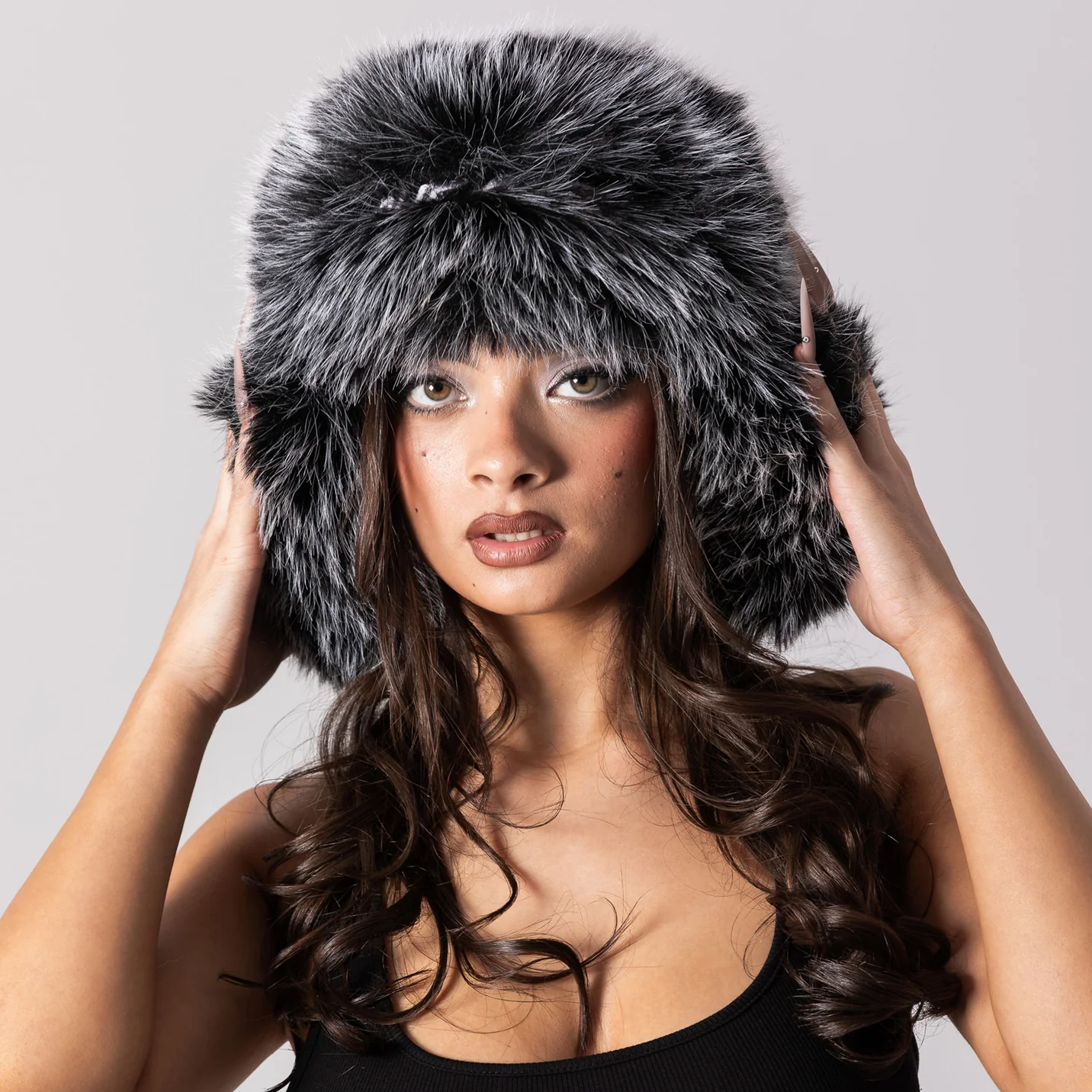 Fur Trapper Hat - Panther