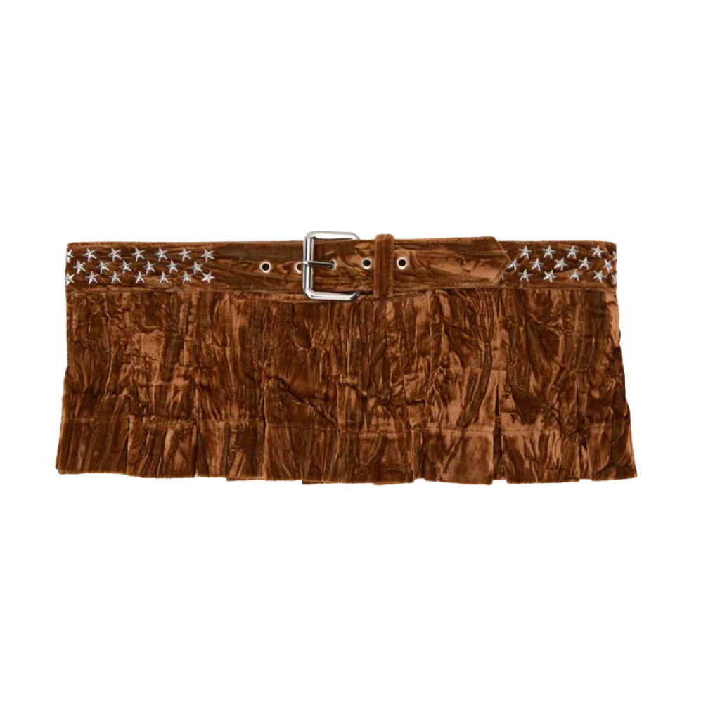 Bark Star Pleated Skirt Belt