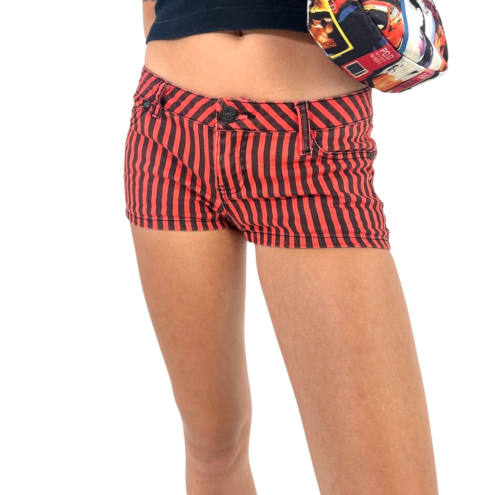 Red Striped Micro Shorts