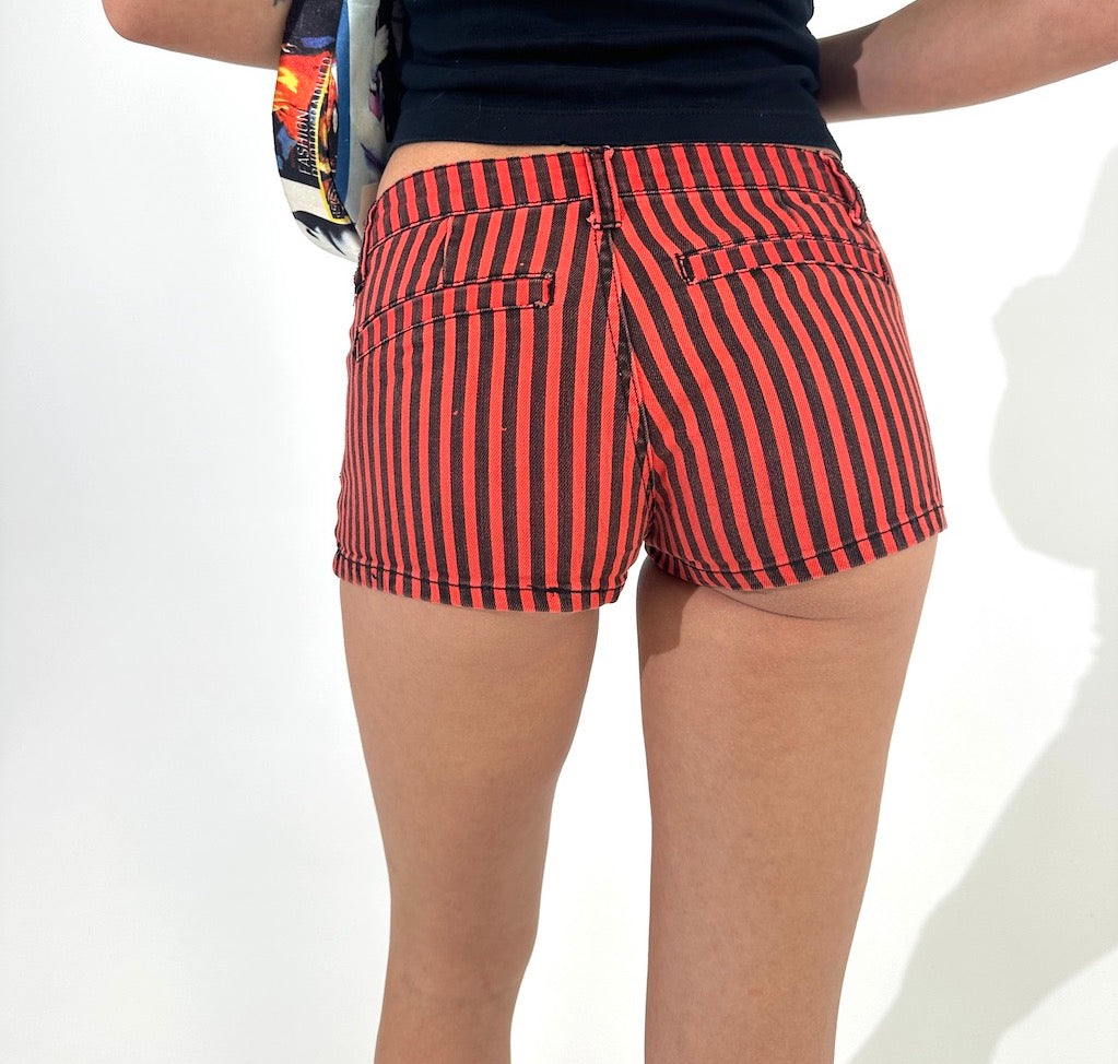 Red Striped Micro Shorts