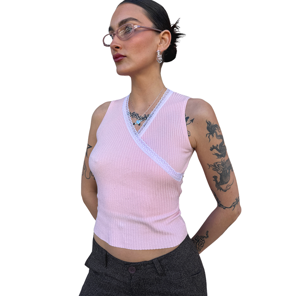 Femme Knit Cross over Top