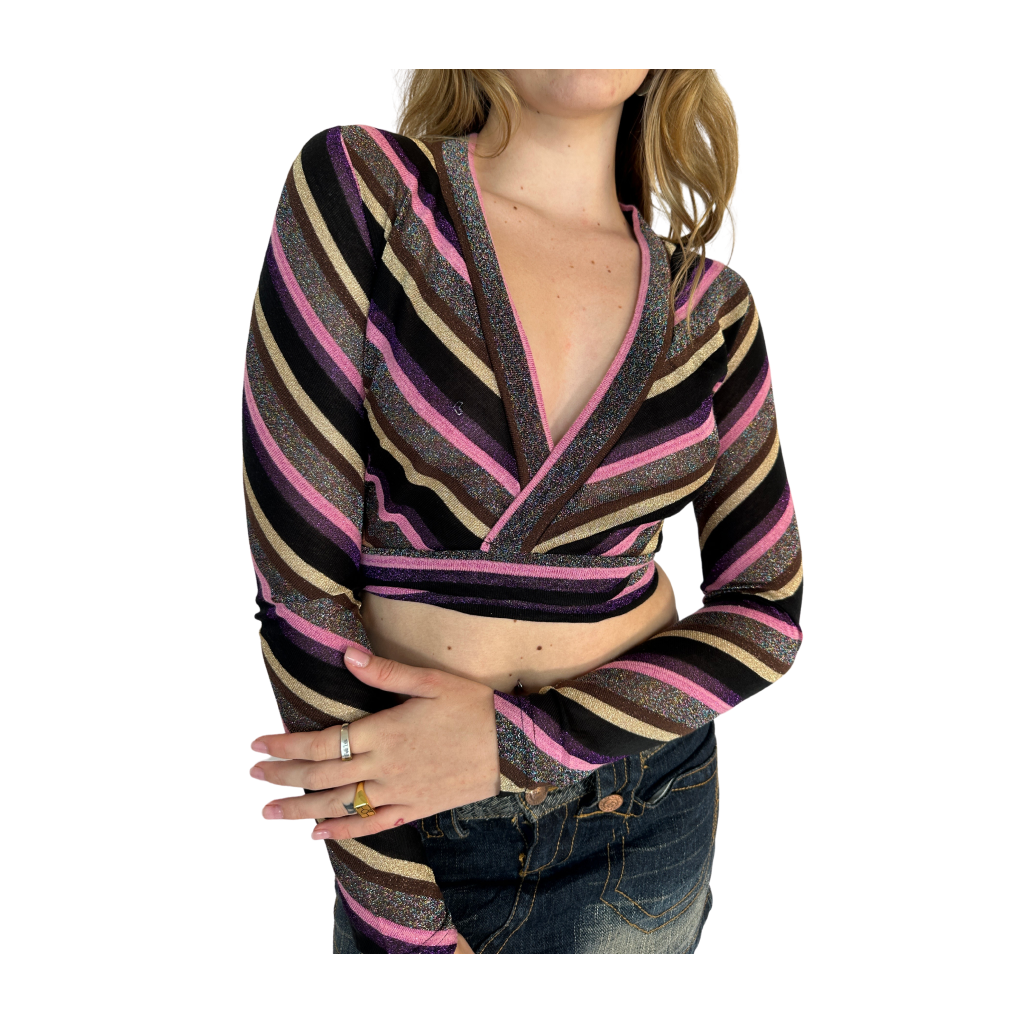 Sparkle Stripe Wrap Ballerina Cardigan