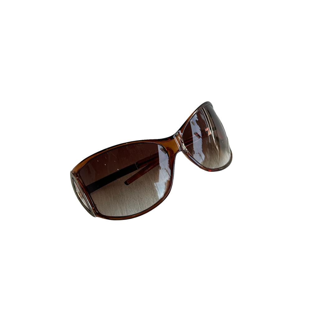 Glam Brown Wrap Vintage Sunglasses