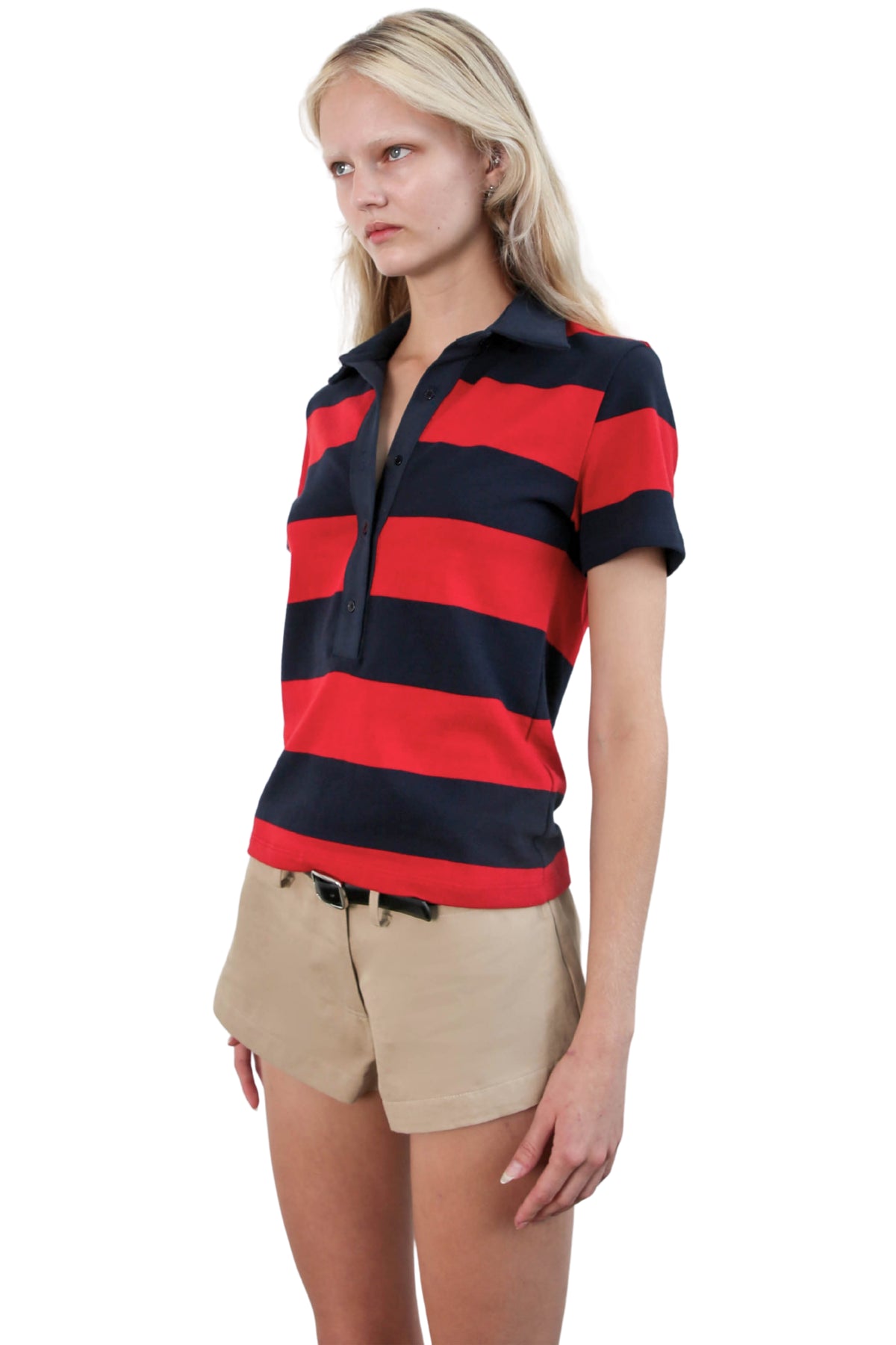 Polo Tee - Cherry/Navy