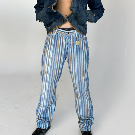 Blue And Tan Cord Stripe Pants