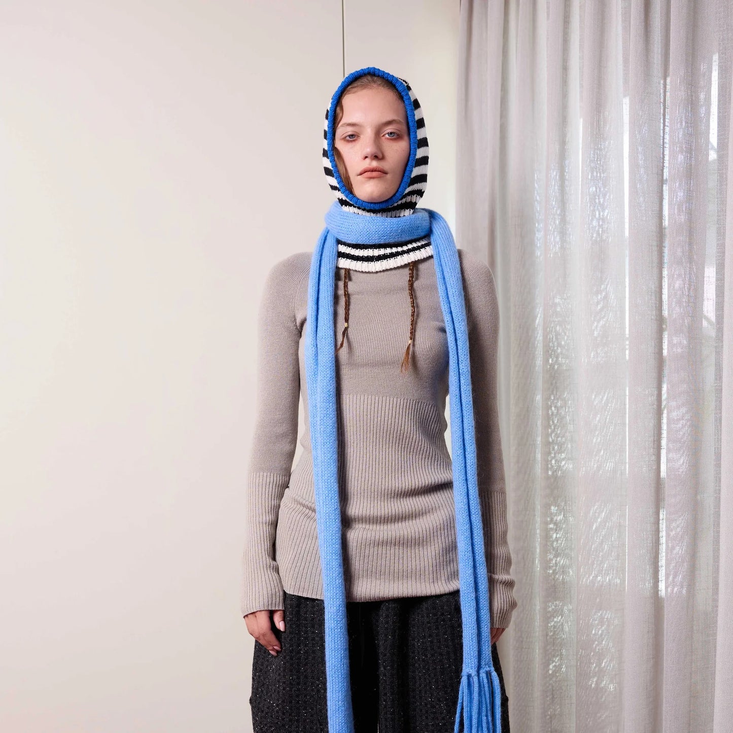 Mini Stripe Balaclava in Calibrate/Mono