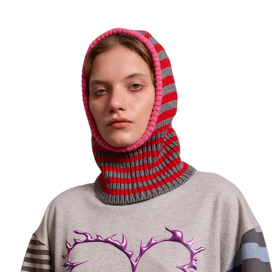 Mini Stripe Balaclava in Calibrate/Red