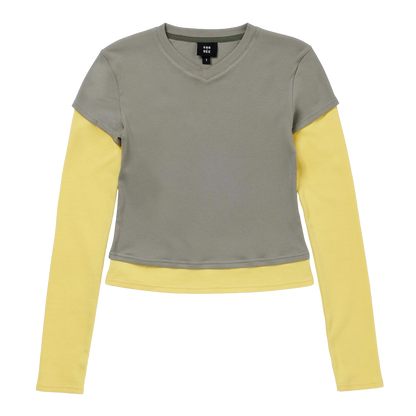 Tea Break Double Sleeve Tee Grey