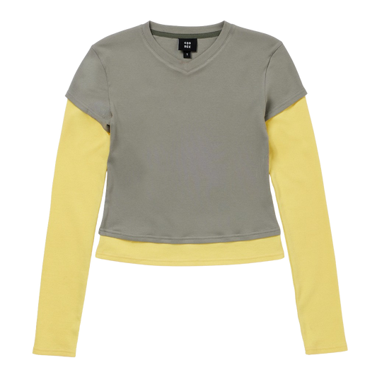 Tea Break Double Sleeve Tee Grey