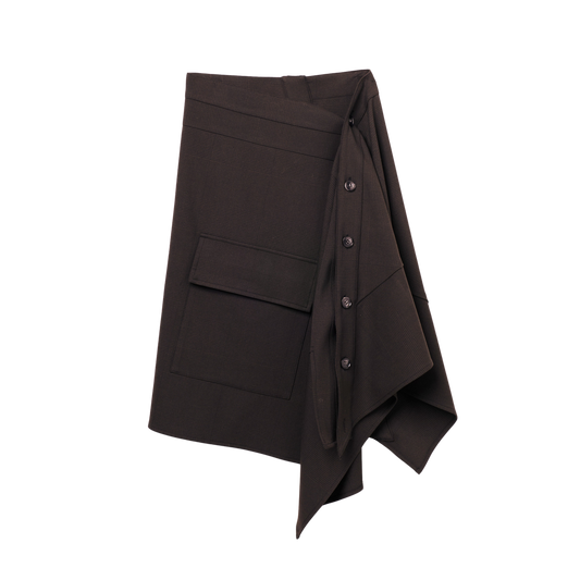 Off Set Wrap Skirt - Chocolate Plaid