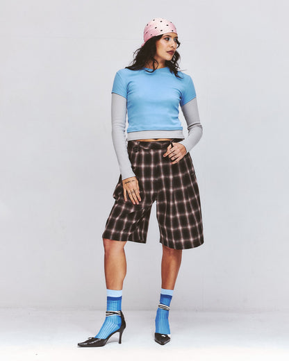 Tea Break Double Sleeve Tee Blue/Grey