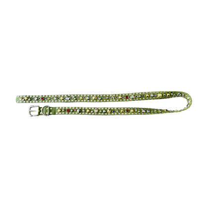 Green Studded Busy Boarder Belt