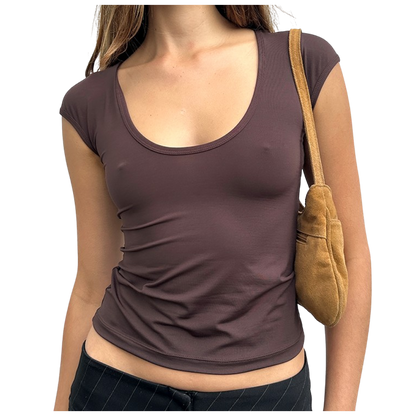 Scoop Neck Reversible Choc Tee