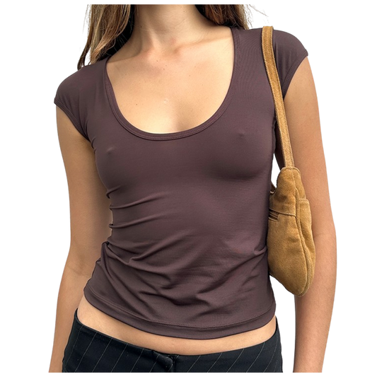 Scoop Neck Reversible Choc Tee