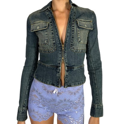 Double Zip Denim Jacket