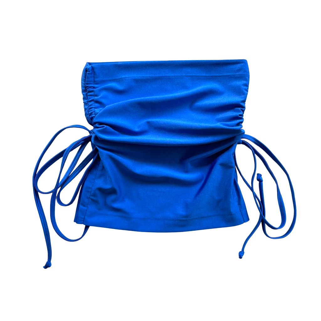 Ruched Crop Boobtube - Royal Blue