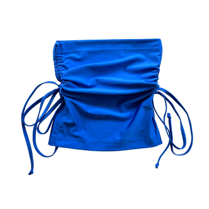 Ruched Crop Boobtube - Royal Blue