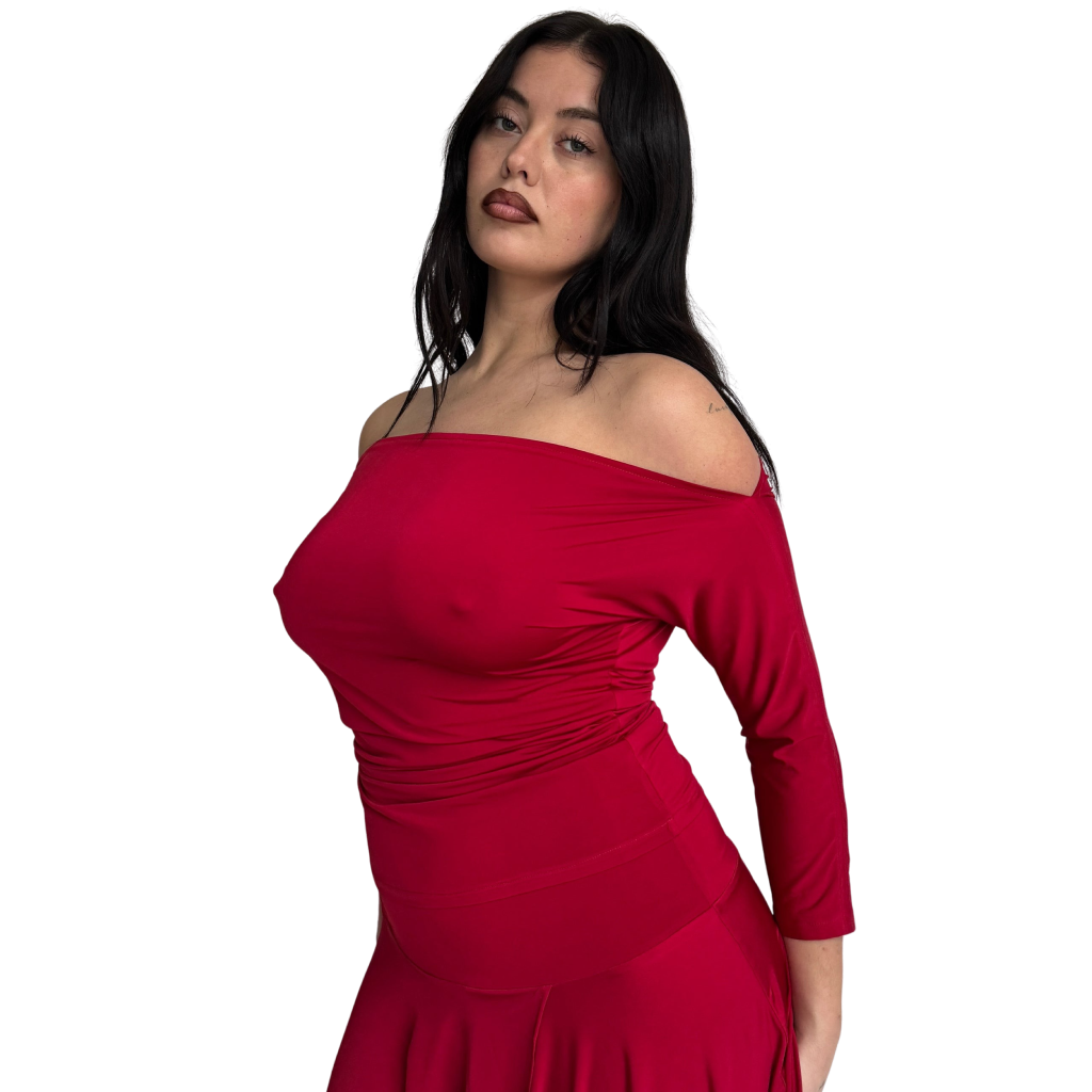 The Draped top - Cherry
