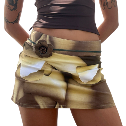 Roses Mini Skirt - Yellow