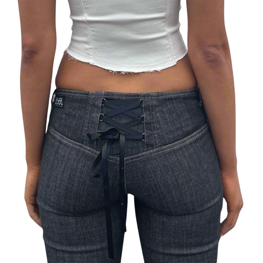 Bootcut Corset Jeans - Black Cloud