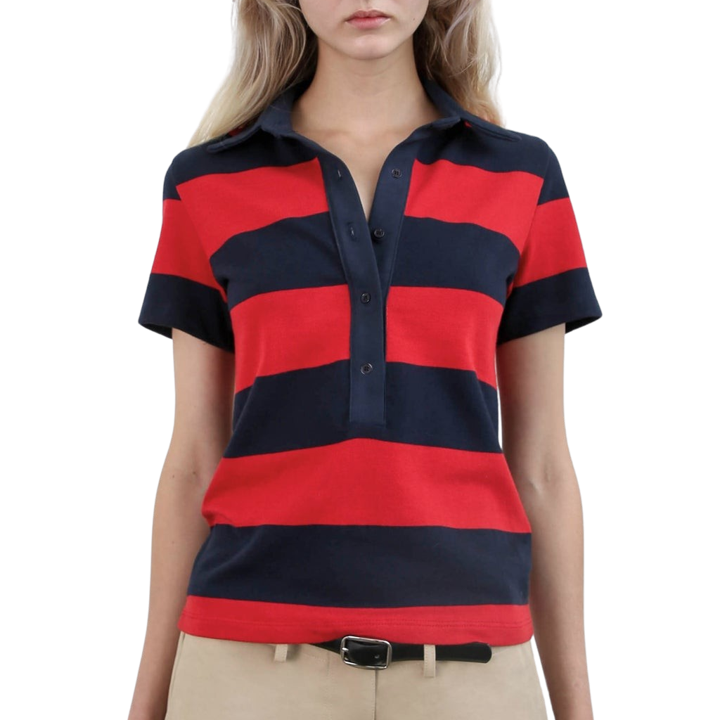 Polo Tee - Cherry/Navy