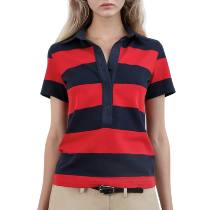 Polo Tee - Cherry/Navy