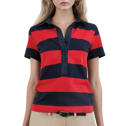 Polo Tee - Cherry/Navy