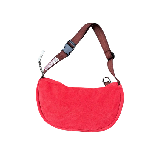 Everyday Suede Slouch Bag - Red