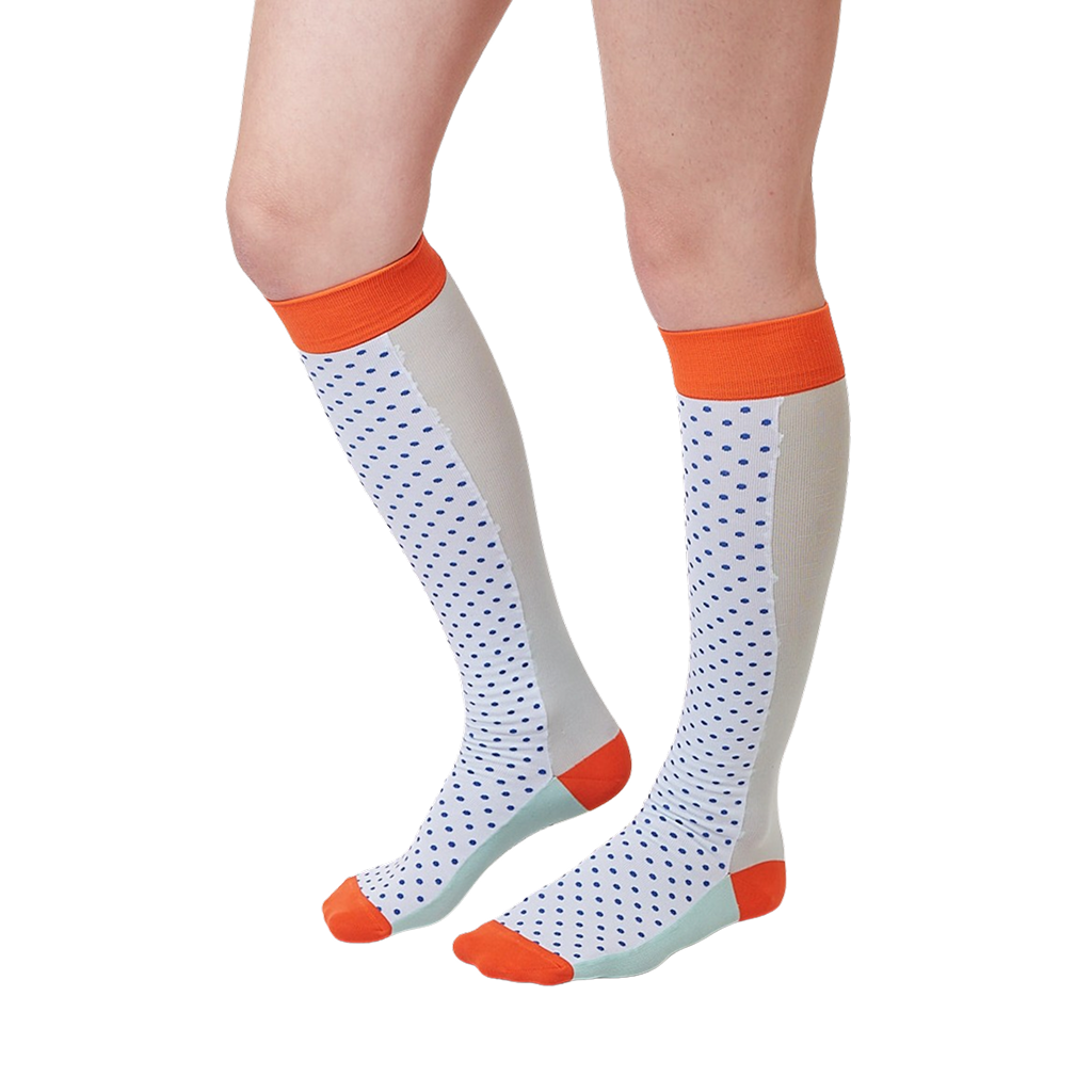 Blue Micro Dot Knee High Socks