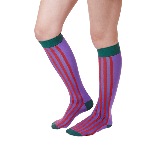 Red Stripe Knee High Socks