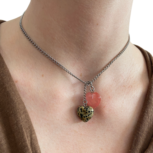 Entangled Stone Hearts Necklace