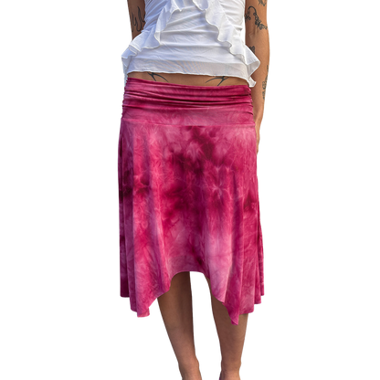 Metallic 2000s Tie Dye pixie Midi Skirt