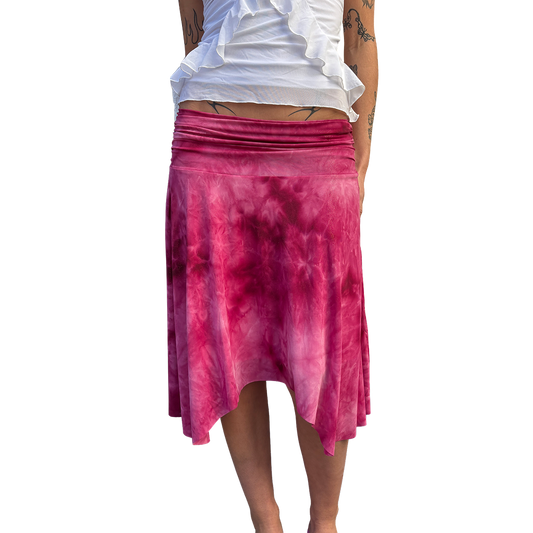 Metallic 2000s Tie Dye pixie Midi Skirt