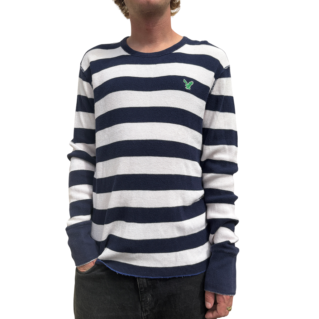 Y2K Stripe Waffle Long Sleeve