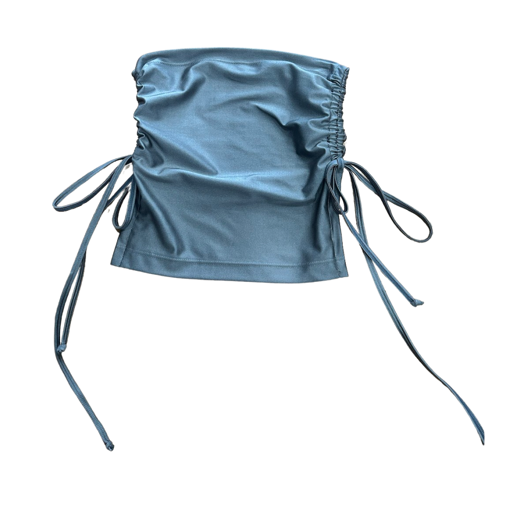 Ruched Crop Boobtube - Charcoal