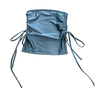 Ruched Crop Boobtube - Charcoal