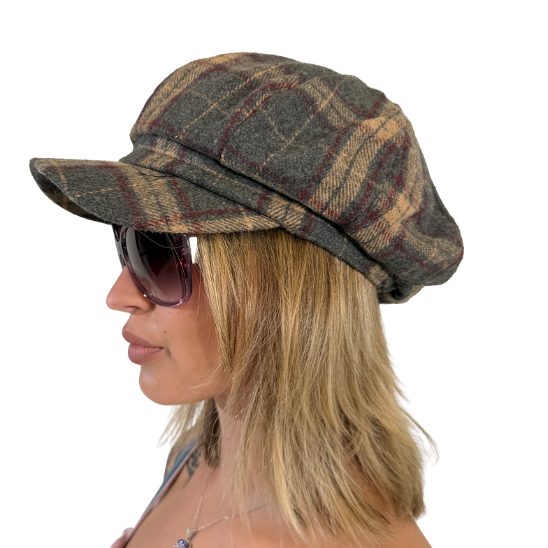 Plaid Baker Boy Hat