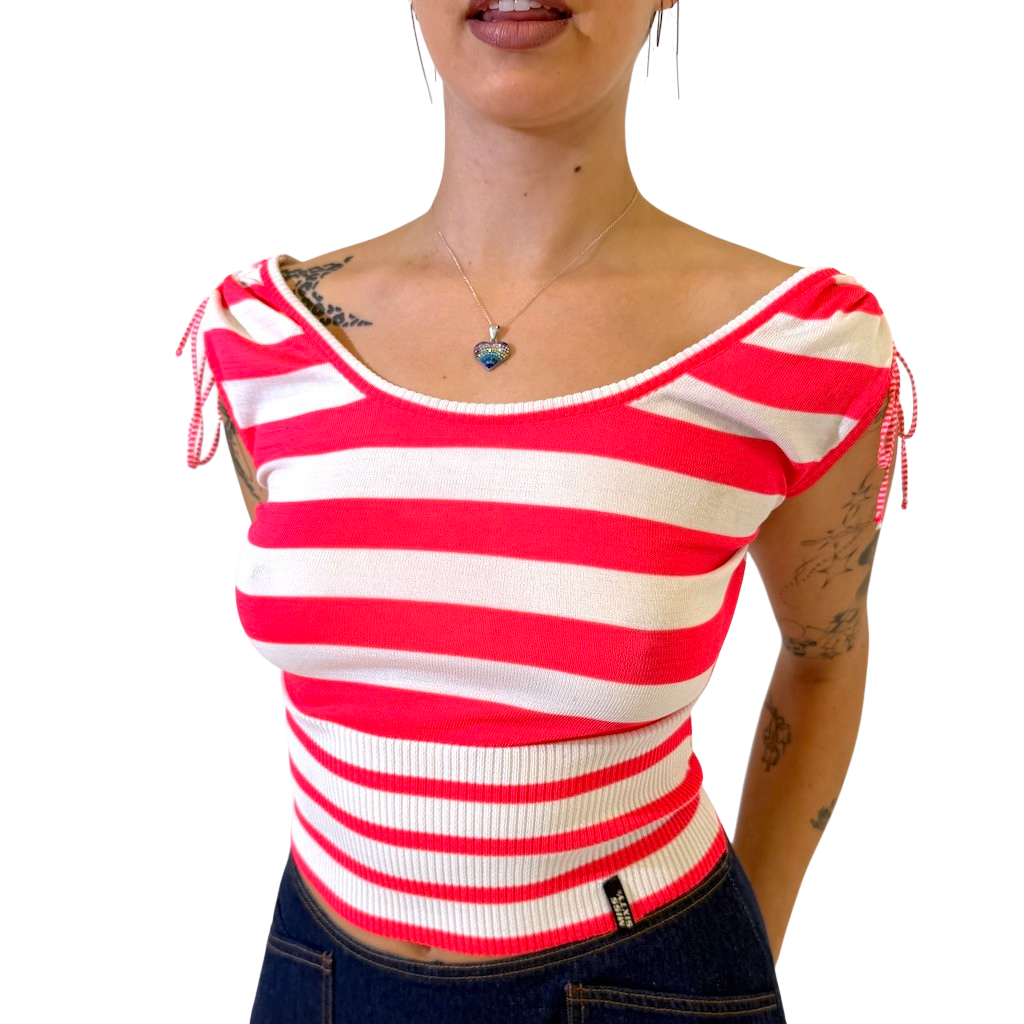 Miss Sixty Neon Stripe Knit Top