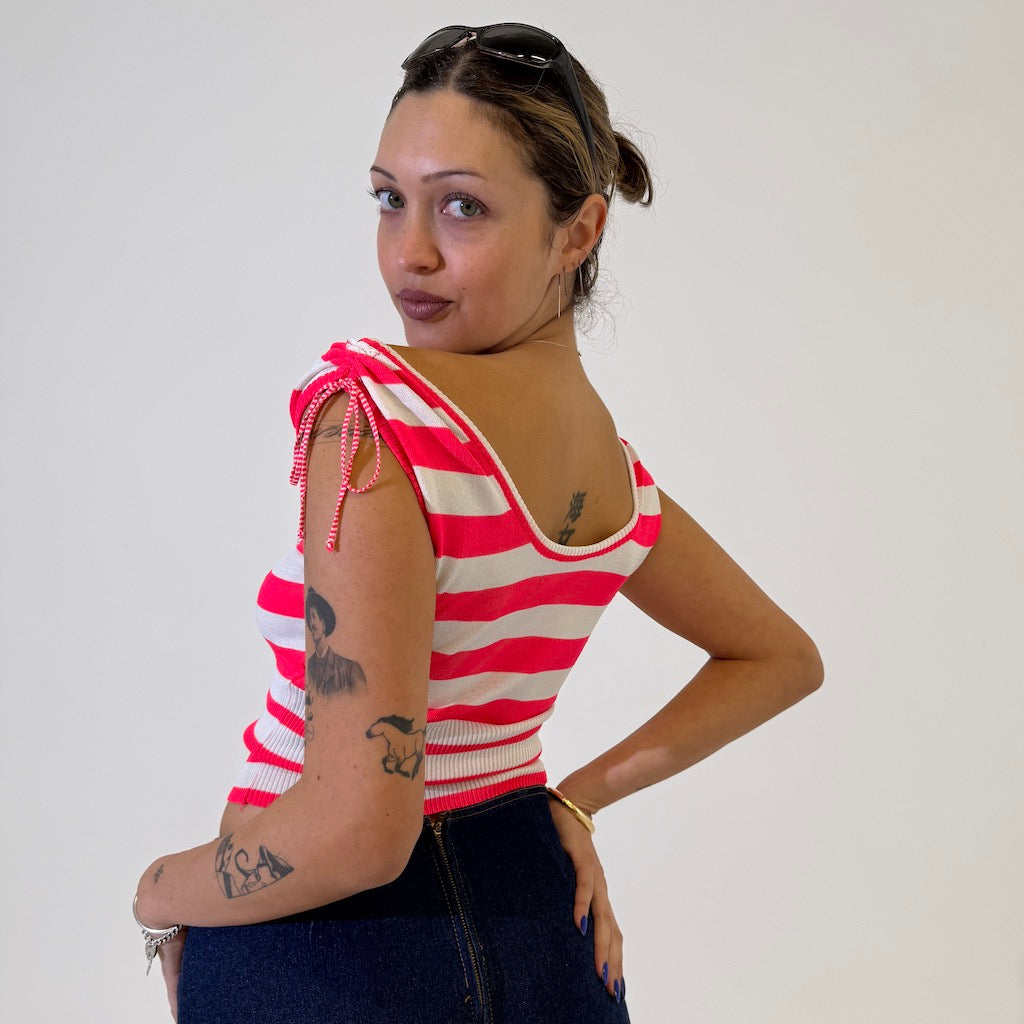 Miss Sixty Neon Stripe Knit Top