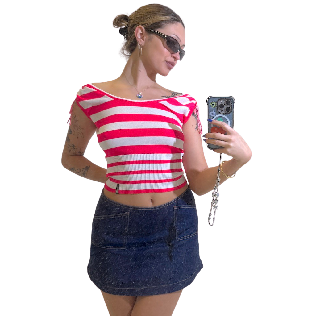 Miss Sixty Neon Stripe Knit Top