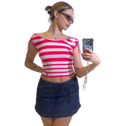 Miss Sixty Neon Stripe Knit Top
